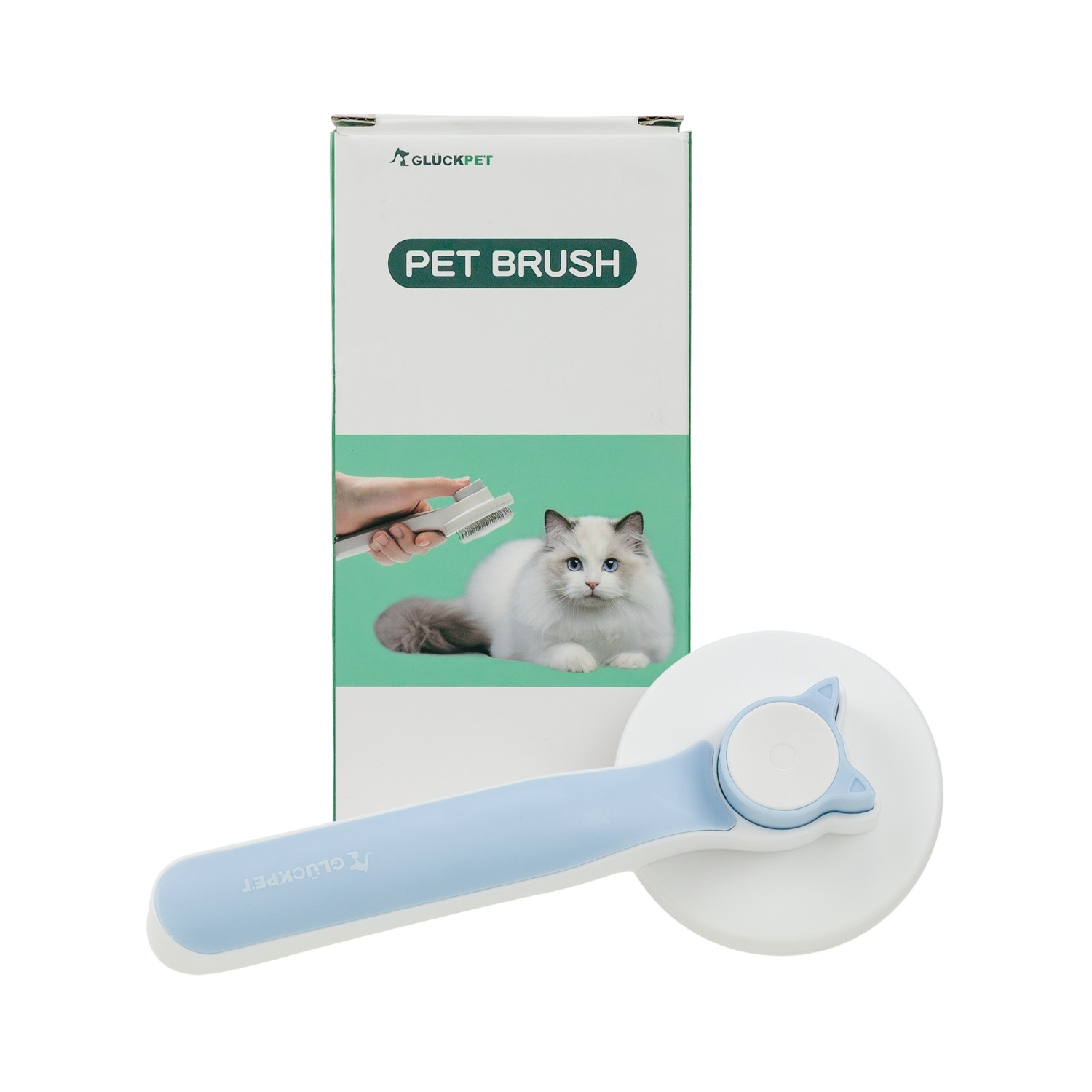Cepillo para Gatos Redondo Autolimpiable Antienredos con Botón de Liberación Glückpet Accesorios para Gatos y Perros 1